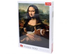 Puzzles - "500" - "Mona Lisa and purring kitty"