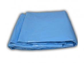 Ovalfolie 6,25 x 3,60 x 1,20 m - Stärke 0,6 mm blau mit Einhängebiese