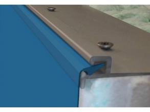 Rechteckfolie 6 x 3 x 1,45 m - Stärke 0,8 mm mit Keilbiese und Eckeinstieg RECHTS, Farbe: blau