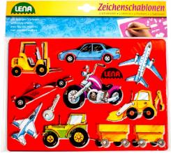 Lena 65773 - 2 Zeichenschablone Fahrzeuge und Menschen, ca. 26 x 19 cm