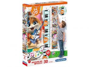Clementoni 20336 Measure Me Puzzle 30 Teile-44 Cats, Messlatte für Kinder bis 140cm