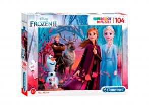 Clementoni 27274 Clementoni-27274-Supercolor Disney Frozen 2-104 Teile, Puzzle für Kinder, Mehrfar
