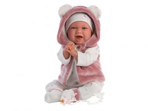 Puppe Mimi, mit blauen Augen und weichem Körper, Babypuppe inkl. rosa Outfit, Schnuller, Schnuller