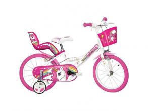 Dino Bikes 144R-UN - Einhorn-Fahrrad, weiß/rosa
