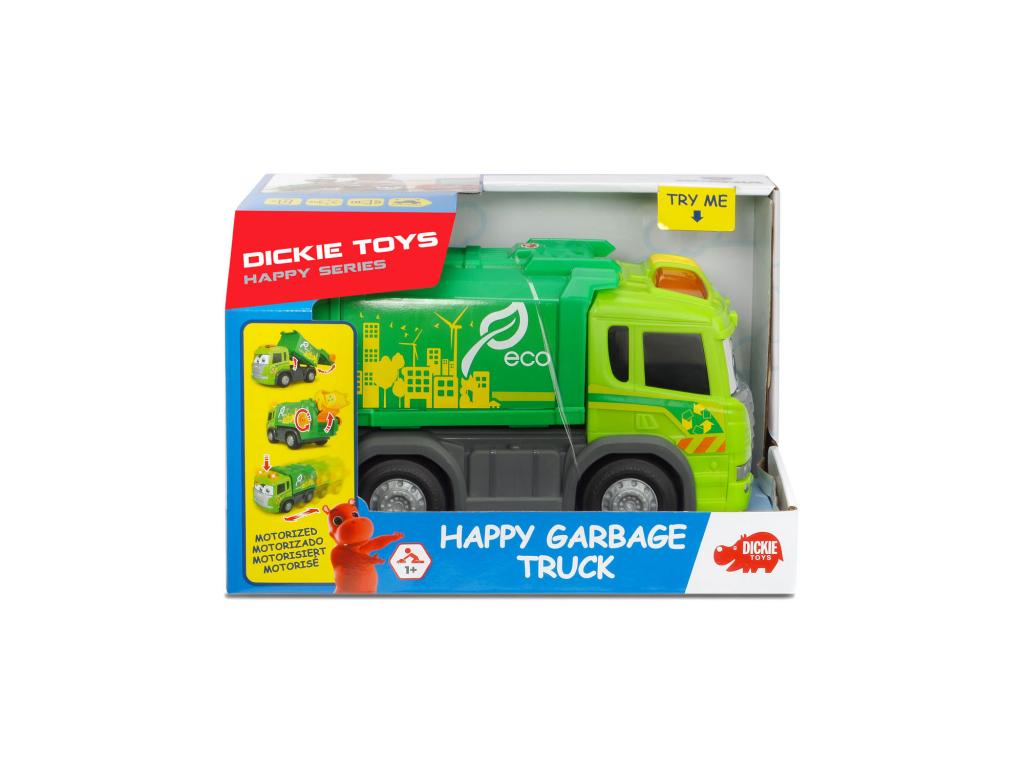 stil lont knoop Dickie Toys Happy Garbage Truck, motorisiertes Müllauto, Scania, Licht &