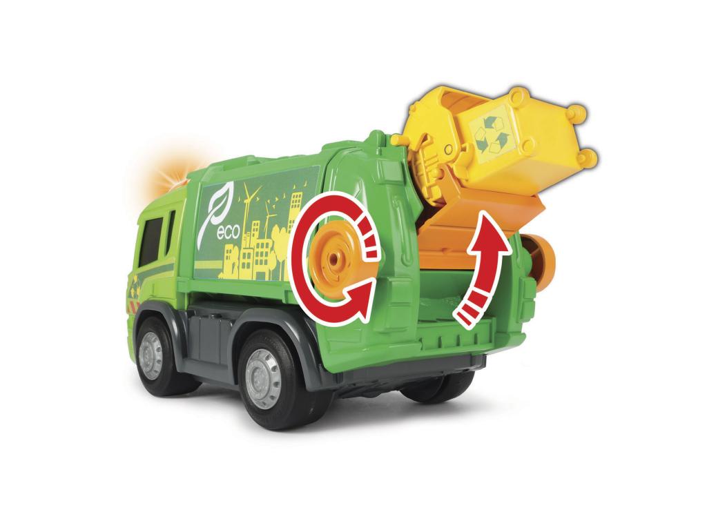 stil lont knoop Dickie Toys Happy Garbage Truck, motorisiertes Müllauto, Scania, Licht &