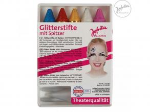5 Schminkstifte Glitter mit Spitzer