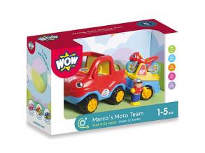 WOW Toys 10716 Marco's Moto Team Kleinkindspielzeug für Kinder von 1-5 Jahre, Red/Blue/Yellow