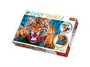 Trefl – 11110 – Crazy Shapes Puzzle – Facing a Tiger – 600 Teile