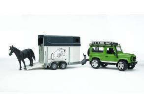 Bruder - Land Rover Defender +Anhänger +Pferd