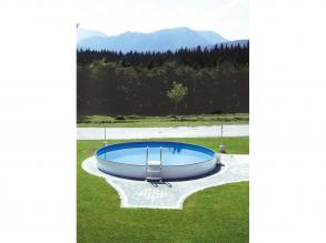 Stahlwandpool Set Styria 450x120 cm,Pool,Skimmer, Stahl, Handlauf, Bodenschienen, Folie blau 0,6 mm