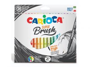 Carioca Super-Brush 42968 Filzstifte mit Pinselspitze, 20 Farben