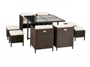 Cristallo Dining furniture sets 001 dark brown