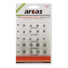 ARCAS Alkaline Knopfzellenbatterien, 20 Stück