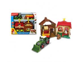 Dickie Toys 203818000 Happy Farm House, Bauernhof, Set für Kinder ab 1 Jahr, Traktor, mit Tieren