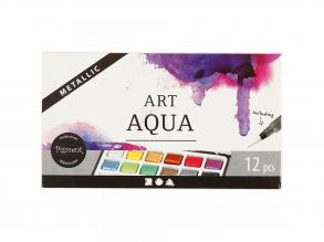 Art Aqua Aquarellfarbe Metallic, 12 Farben