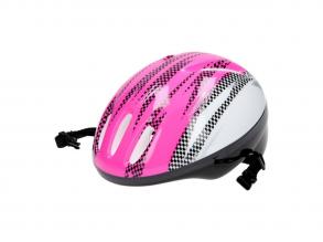 Fahrradhelm, Größe 50-54-Pink/schwarz Blöcke