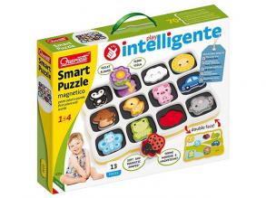Quercetti 0231 Quercetti-0231 Smart Puzzle Erste Farben und Wörter, Spiel für Frühkindliche, Steck