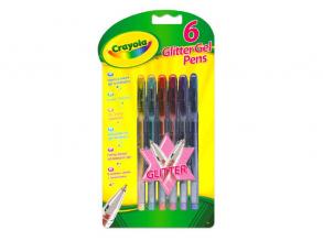Crayola - Gel Pens, Gelstift mit Kugelmine, glitzer, 6 Stück