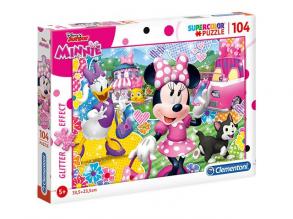 Clementoni 20146" Minnie Happy Helpers-Glitter Puzzle, 104 Teile