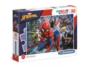 Clementoni 20250 Clementoni-20250-Supercolor Puzzle-Spiderman-30 Teile, Mehrfarben