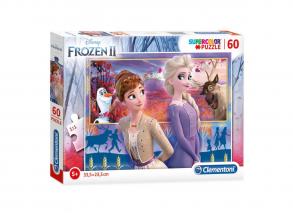 Clementoni 26056 Clementoni-26056-Supercolor Disney Frozen 2-60 Teile, Puzzle für Kinder, Mehrfarb
