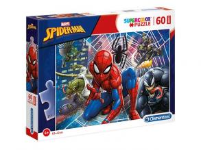 Clementoni 26444 Clementoni-26444-Supercolor Puzzle-Spiderman-60 Maxi Teile, Mehrfarben