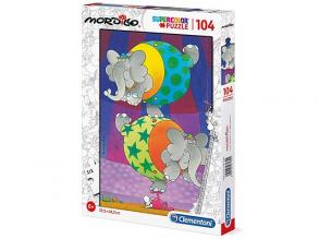 Clementoni 27134 Mordillo Balance-Supercolor Puzzle, 104 Teile, für Kinder ab 6 Jahre