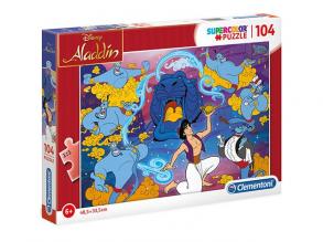 Clementoni 27283 Disney Aladdin-Supercolor Puzzle, 104 Teile, für Kinder ab 6 Jahre, Mehrfarben, 1