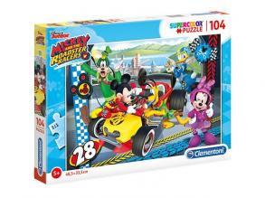 Clementoni 27984" Mickey and The Roadster Racers Puzzle, 104 Teile, Mehrfarbig
