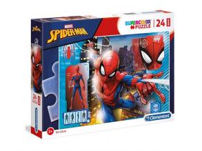 Clementoni 28507 Clementoni-28507-Supercolor Puzzle-Spiderman-24 Maxi Teile, Mehrfarben