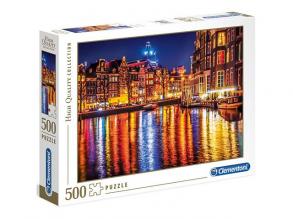 Clementoni 35037.7 - Puzzle "High Quality Kollektion - Amsterdam bei Nacht", 500 Teile