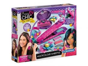 Clementoni 15225 Crazy Chic  Farb-Hairstyler, auswaschbare Haarkreide in 3 Farben, für knallige S