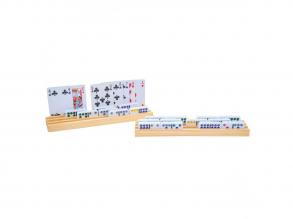 Domino und Kartenhalter aus Holz, 4-tlg.