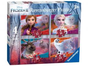 Ravensburger Kinderpuzzle 03019 Frozen 2: 4 Puzzles in a Box Puzzle-12/16/20/24 Teile