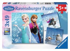 Ravensburger Disney Frozen: Abenteuer im Winterland - 3 x 49 Teile Puzzle