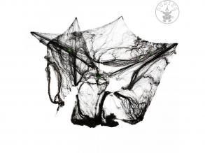 Spinnennetz, schwarz, 60gr., mit 4 Spinnen