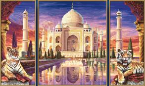 Mahlen nach Zahlen Taj Mahal (Triptychon) 50x80 cm - Dickie