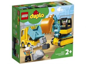 LEGO 10931 DUPLO Bagger und Laster Baufahrzeug Spielzeugset für Kleinkinder ab 2 Jahren