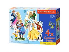 Castorland B-04461-2 Princesses in Love, 4+5+6+7 Teile Puzzle, bunt