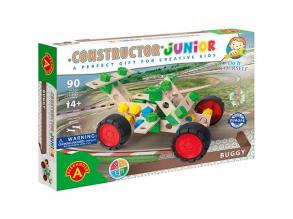 Alexander 2156 Constructor Junior 3 in 1 Set Buggy Fahrzeug Bausatz, 90 Teile Holzbaukasten Auto,