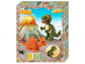 Hama Bügelperlen Set - 3D Dino, 2500 Stück