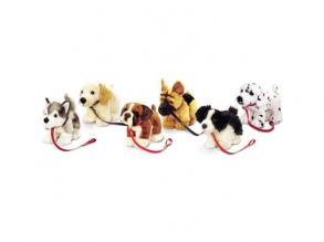 30cm Husky Dog Soft Toy with Blue Collar and Lead