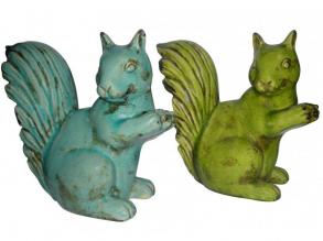 Eichhörnchen steh., blau grün Keramik pro Farbe 1 Karton