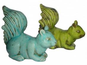 Eichhörnchen lieg.,blau grün Keramik pro Farbe 1 Karton