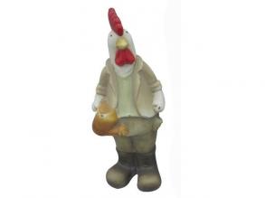 Huhn, stehend, mit Kanne, Keramik Keramik