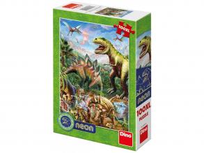 Dino Toys 394155 Puzzle World of Saurs Neon 100 XL Spielzeug