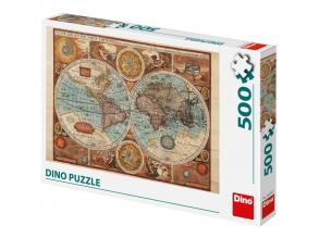 Dino Toys (DINR7) 502307 Dino Puzzle Weltkarte 1626 500 Teile, Mehrfarbig