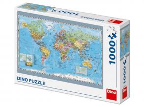 Dino Toys (DINR7) 532489 Dino Puzzle Weltkarte, 1000 Teile, Mehrfarbig