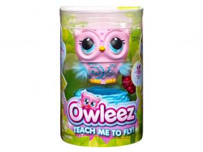 Owleez 6053359 - fliegende interaktive Spielzeug - Babyeule mit Leuchteffekten und Sound, pink